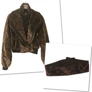 SKEA Vintage 80’s Velvet Ski Jacket